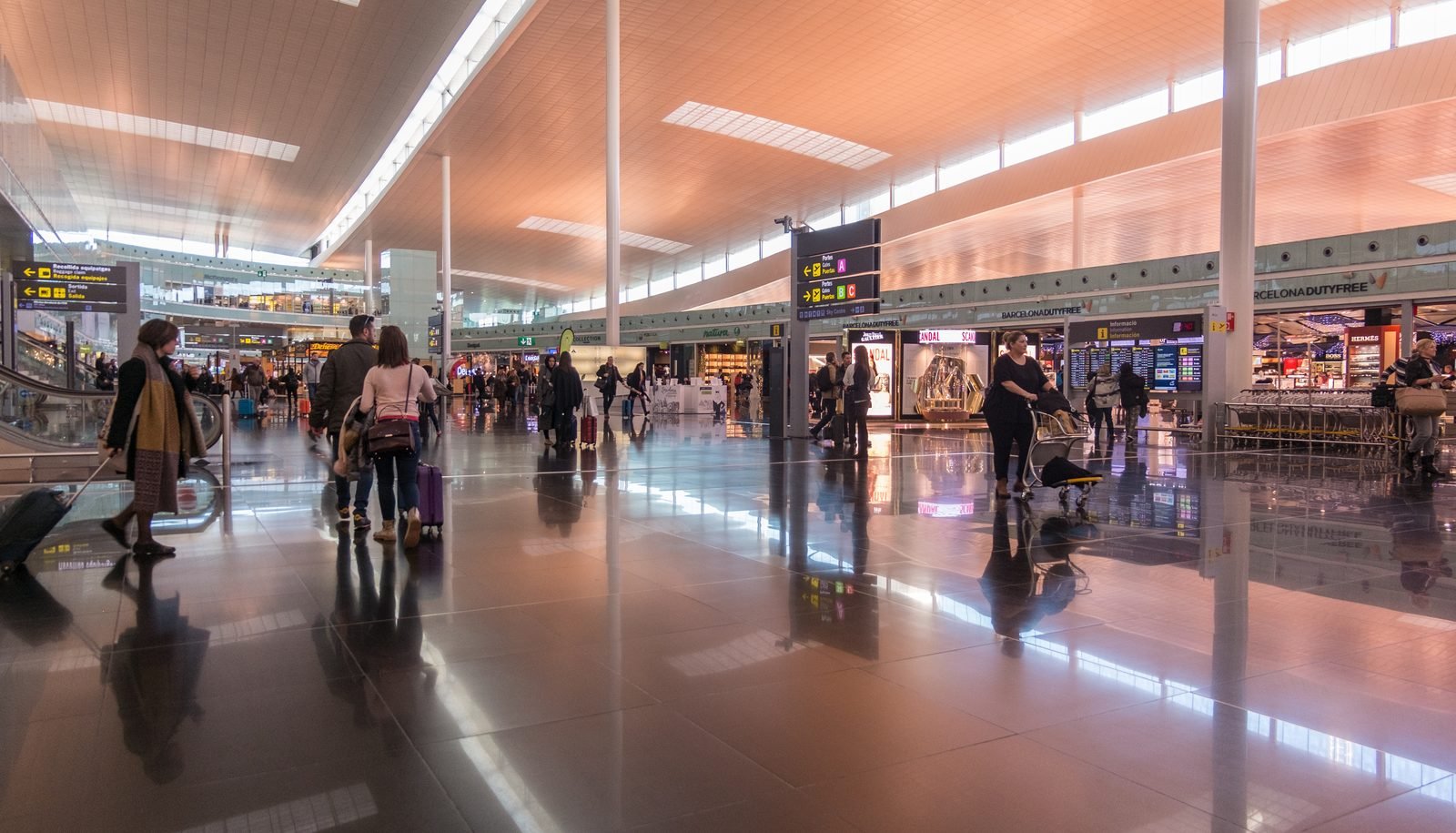 Inside Terminal 1 of Barcelona–El Prat Airport